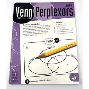 MindWare - Venn Perplexors: Level D - 48 Puzzles - Great For Standardized - GOOD